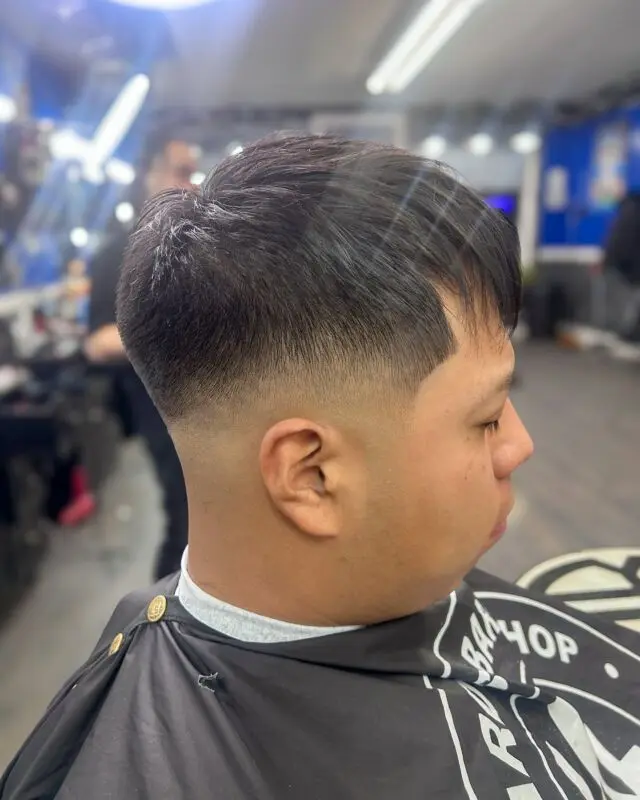 Textured fringe with a mid fade